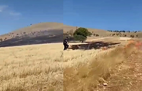 Elazığ'da Anız Yangını!