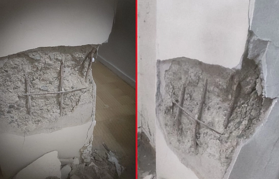 Elazığ'da Apartmanda tespit edilen kolon hasarı endişe yarattı