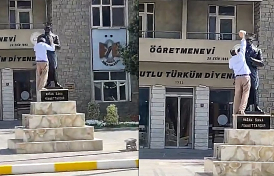 Elazığ'da Atatürk Büstüne Saldıran Şahıs Yakalandı
