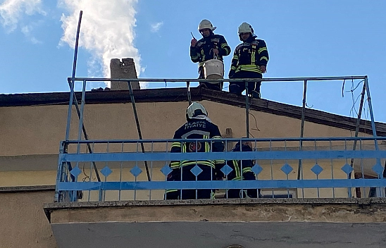 Elazığ'da baca yangını