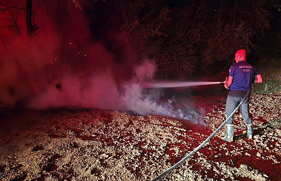 Elazığ'da bahçede yangın çıktı