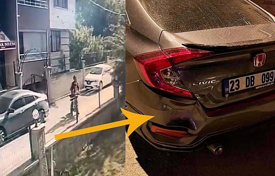 Elazığ'da Bir Baba Çocuğu ile Bindiği Elektrikli Bisikletle Araca Çarptı