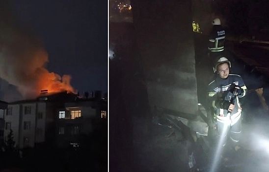 Elazığ'da çatı yangını büyümeden söndürüldü