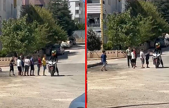 Elazığ'da çocukların motosiklet keyfi kamerada