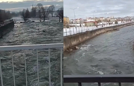 Elazığ'da dereler çoştu