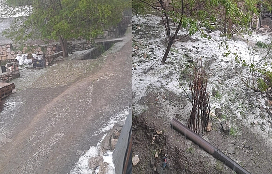 Elazığ'da dolu etkili oldu