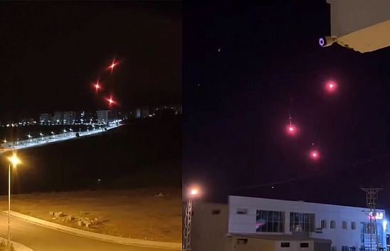 Elazığ'da Gökyüzünde Ortaya Çıkan Işıklar Merak Uyandırdı