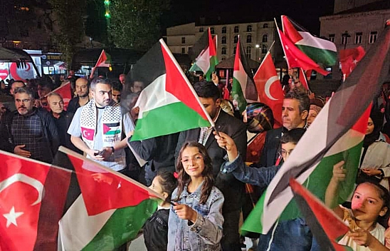 Elazığ'da İsrail'in Gazze yardım filosuna müdahalesine tepki