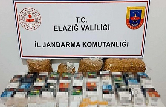 Elazığ'da Kaçak Tütün ve Makaron Ele Geçirildi