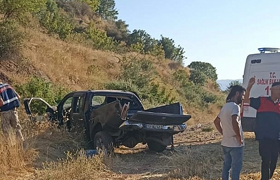 Elazığ'da kamyonet şarampole yuvarlandı!