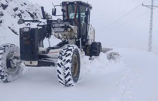 Elazığ'da kar 5 köy yolunu kapattı