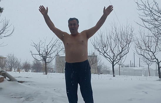 Elazığ'da kar yağdı, fenomen İlhami Çelik geleneği bozmadı