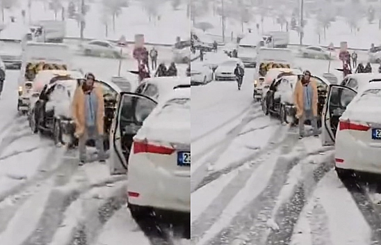 Elazığ'da kar yağışı Kazaları getirdi, 10 araç birbirine girdi