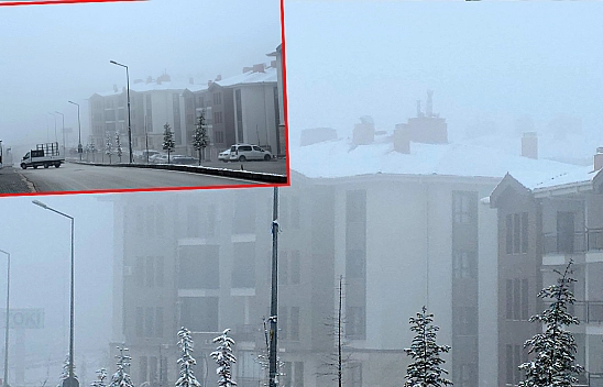 Elazığ'da kar yerini sise bıraktı