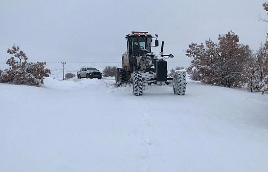 Elazığ'da karla mücadele çalışmaları sürüyor