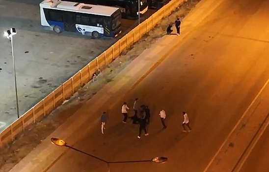 Elazığ'da kavga anları drone kamerasına yansıdı