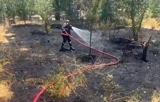 Elazığ'da korkutan bahçe yangını