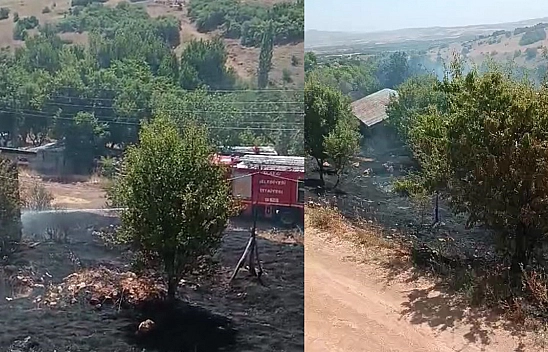 Elazığ'da Korkutan Yangın: Alevler Evlere Sıçramadan Söndürüldü