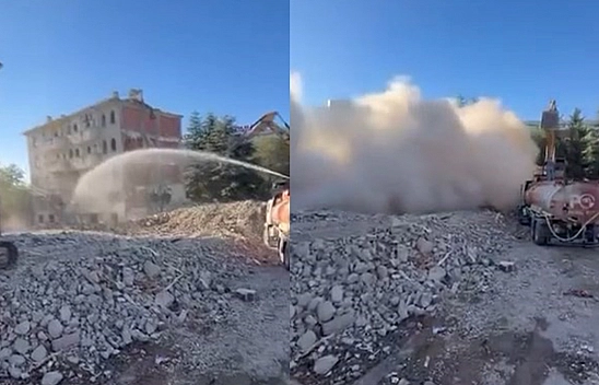 Elazığ'da korna sesi ile bina yıkıldı