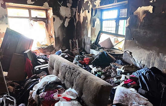 Elazığ'da küle dönen evde cinayetin izleri