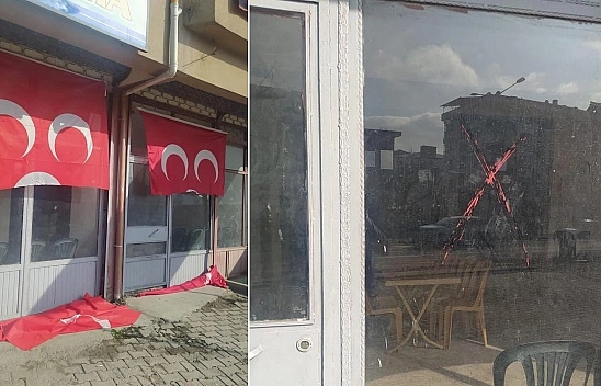 Elazığ'da MHP'nin seçim iletişim merkezine çirkin saldırı 
