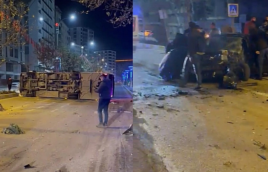 Elazığ'da Midibüs İle Otomobil Çarpıştı: 4 Yaralı