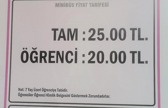 Elazığ'da minibüs ücretlerine zam yapıldı