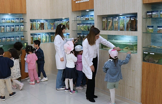 Elazığ'da minik öğrenciler Balık Müzesi'ni gezdi