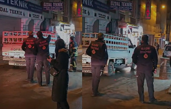 Elazığ'da motosikletin çarptığı pikapın yakıt deposu patladı