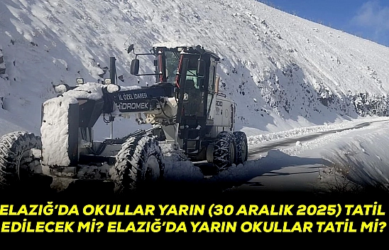 Elazığ'da okullar yarın (30 Aralık 2025) tatil edilecek mi? Elazığ'da yarın okullar tatil mi?