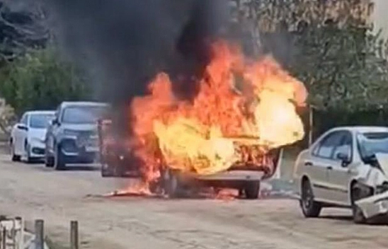 Elazığ'da otomobil alev aldı!