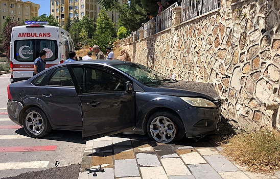 Elazığ'da otomobil duvara çarptı