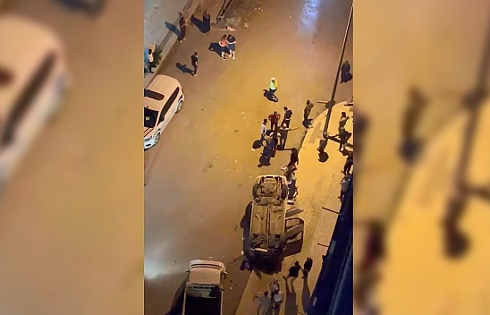 Elazığ'da otomobil takla attı