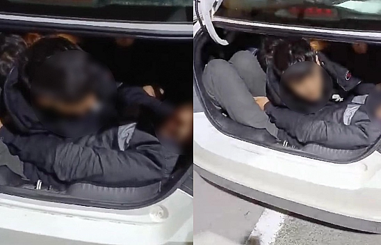 Elazığ'da Otomobilin Bagajında Üst Üste Yakalandılar!