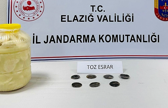 Elazığ'da Peynir Bidonu İçerisinde Uyuşturucu Madde Ele Geçirildi
