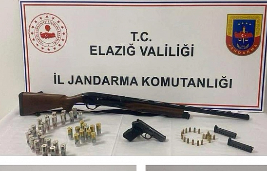 Elazığ'da Ruhsatsız Tüfek ve Tabanca Ele Geçirildi
