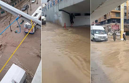 Elazığ'da sağanak yağış günlük hayatı olumsuz etkiledi