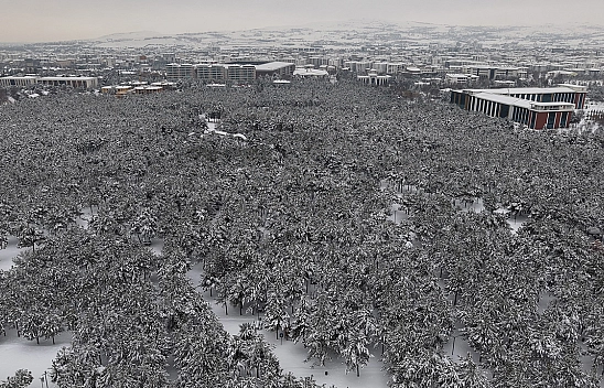 Elazığ'da şehir merkezinde kış manzarası