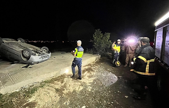 Elazığ'da takla atan araç kazasında 1 kişi yaralandı