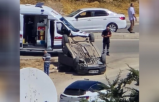 Elâzığ'da takla atan otomobilde 1 kişi yaralandı
