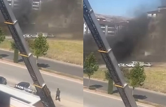 Elazığ'da tamiri yapılan araç yandı!