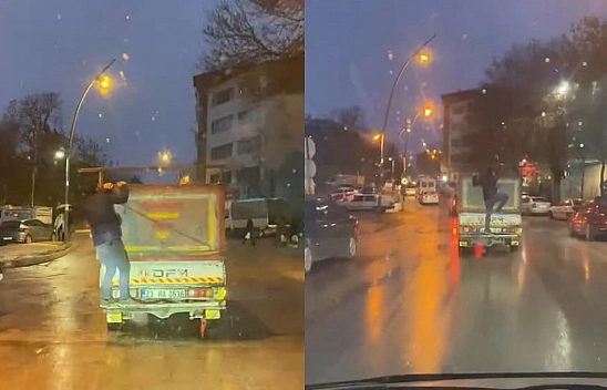 Elazığ'da tehlikeli yolculuk!