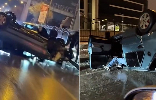 Elazığ'da Tofaş takla attı