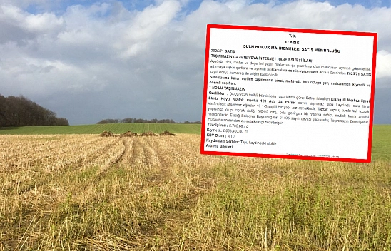 Elazığ'da toprağa yatırım yapmak isteyenler dikkat! İcradan ilana çıkarıldı… Fiyatı dikkat çekiyor