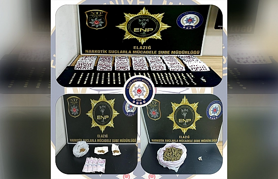 Elazığ'da uyuşturucu operasyonu 5 tutuklama
