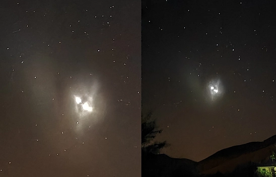 Elazığ gecesinde gizemli ışık hüzmesi