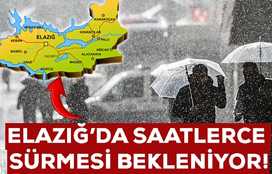 Elazığ için uyarı geldi! Aralıksız saatlerce devam edecek: İşte başlayacağı tarih...