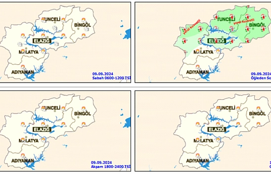 Elazığlılar için uyarı geldi! Bugün evden şemsiyesiz çıkmayın (09.09.2024)