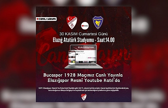 Elazığspor-Bucaspor 1928 maçı canlı yayınlanacak