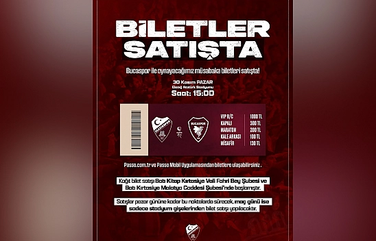 Elazığspor- Bucaspor 1928 maçı biletleri satışta